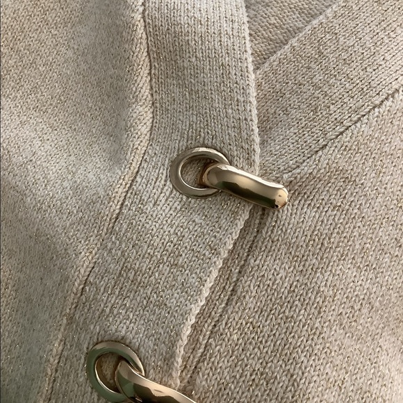 Charter club womens long sleeve Beige Gold sweater V-neck Size L Pullover - Picture 2 of 9